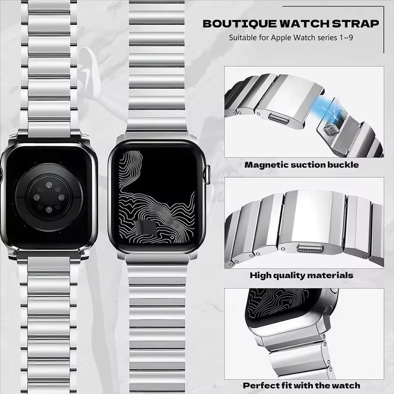 Magnetic Stainless Steel Apple Watch Strap |Premium Aluminum | Series 1-9
