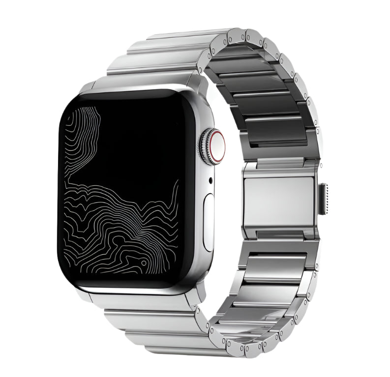 Magnetic Stainless Steel Apple Watch Strap |Premium Aluminum | Silver