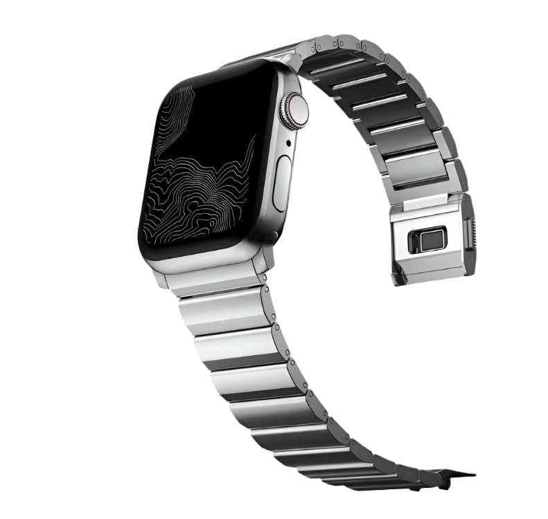Magnetic Stainless Steel Apple Watch Strap |Premium Aluminum | Silver