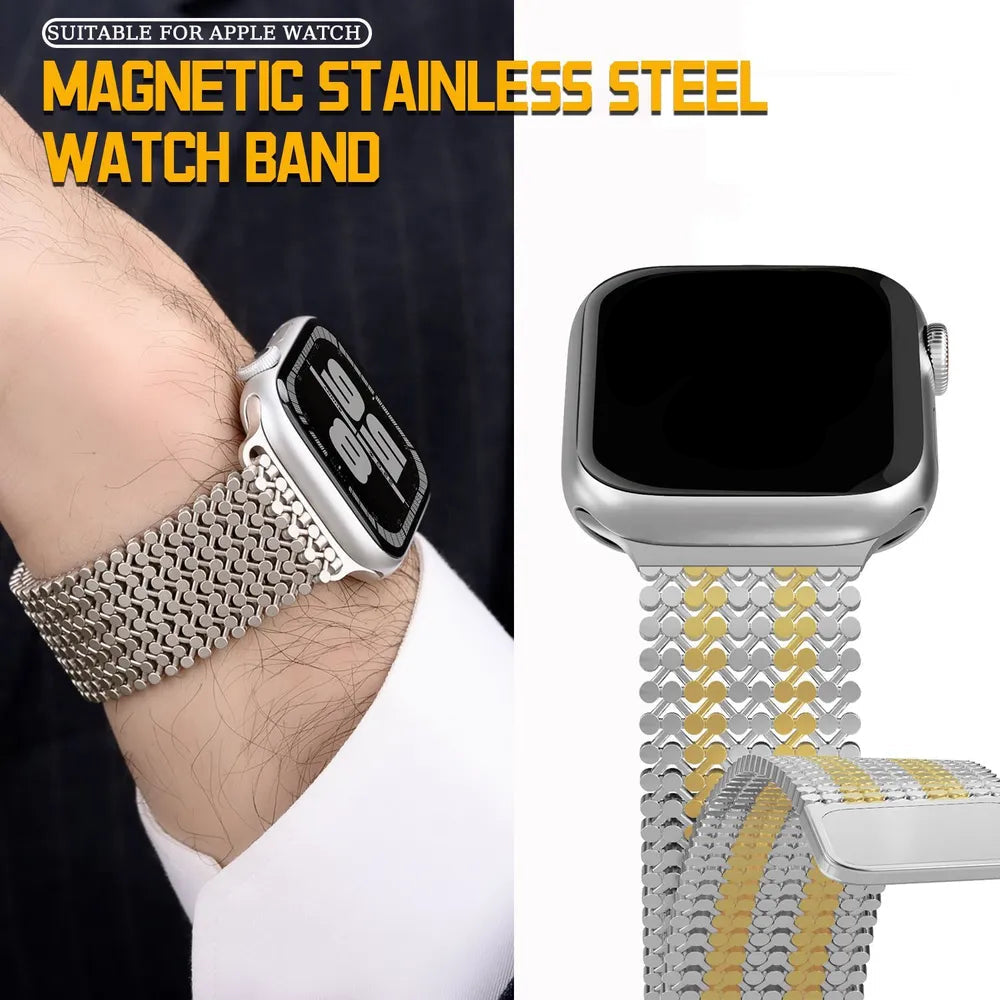 Magnetic Stainless Steel Chain Bracelet for Apple Watch - BeezSpeed