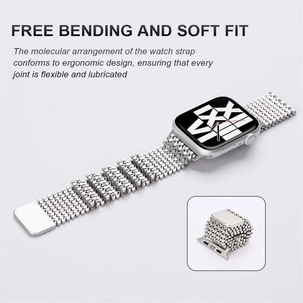 Magnetic Stainless Steel Chain Bracelet for Apple Watch - Free Bending