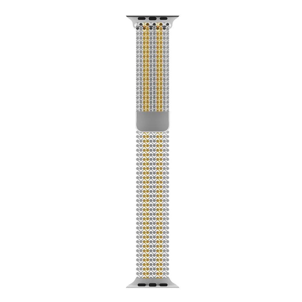 Magnetic Stainless Steel Chain Bracelet for Apple Watch - Gold and White