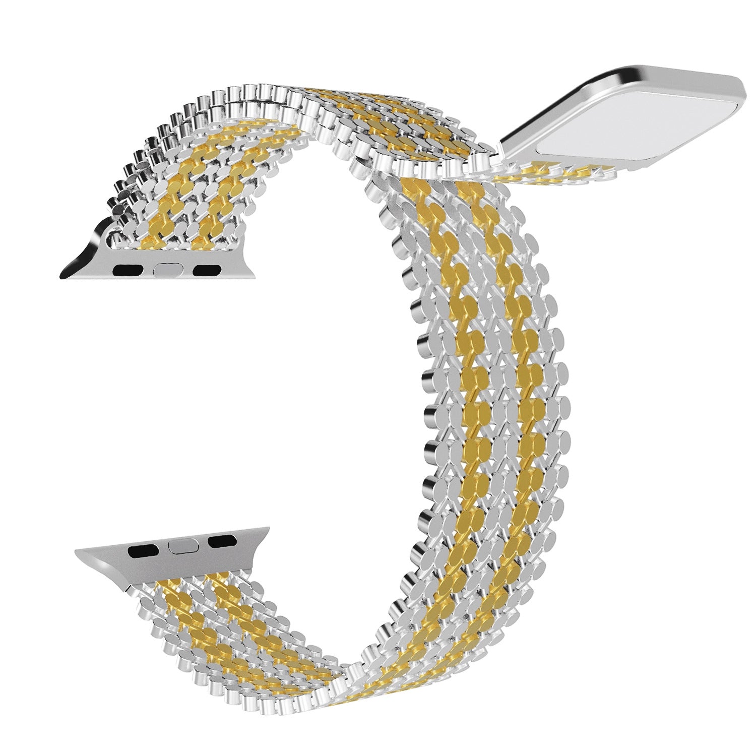 Magnetic Stainless Steel Chain Strap Apple Watch - Gold & White