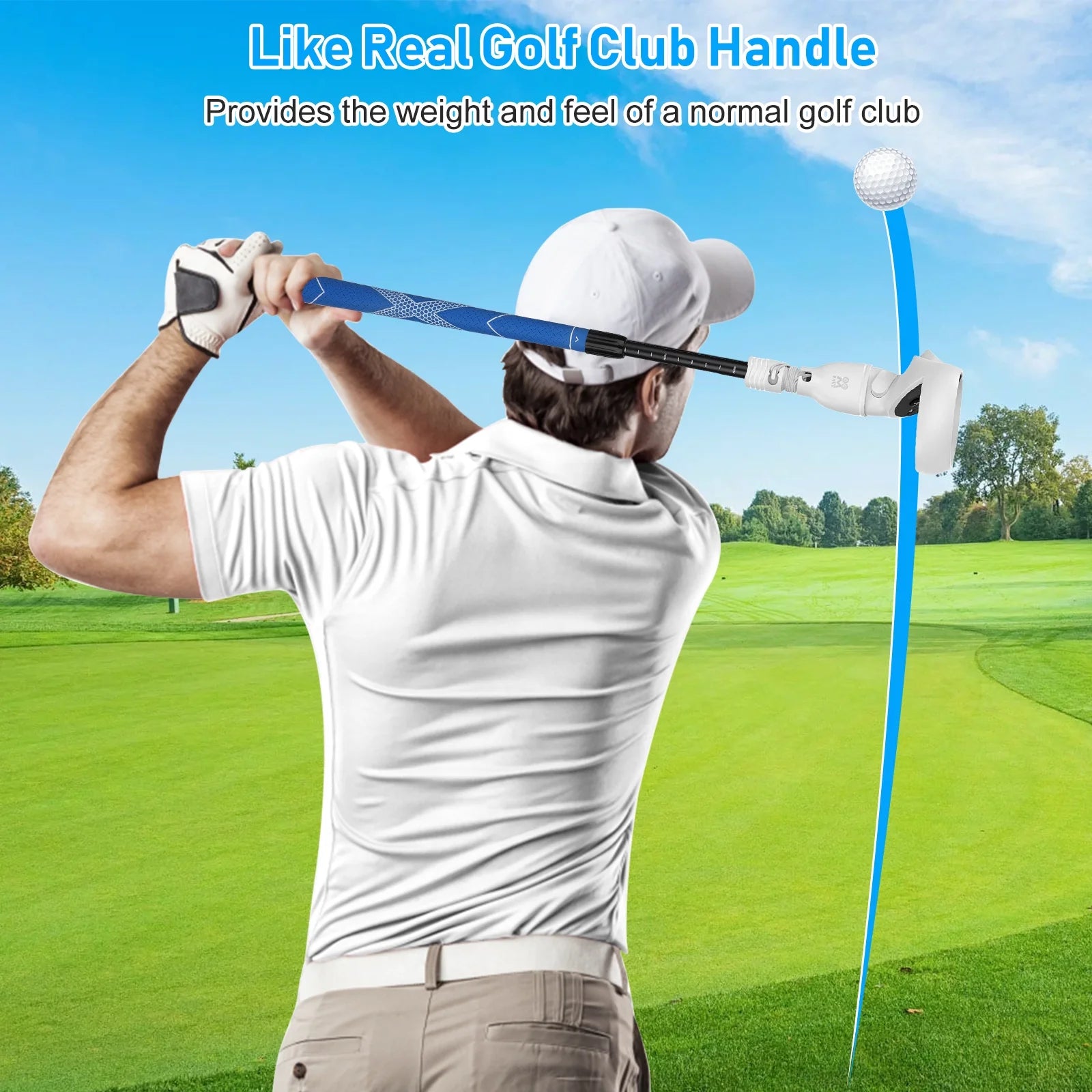 Meta Quest 2 VR Golf Club Handle - Adjustable Grip for Immersive Gameplay - BeezSpeed