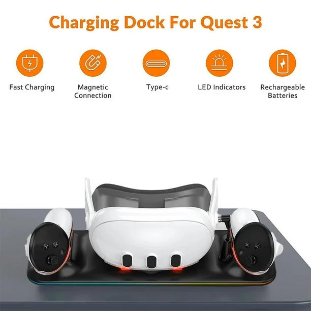 Meta Quest 3 Charging Station - 45W USB-C Fast Charge with LED Indicators  -BeezSpeed
