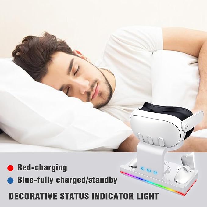 Meta Quest 3 Fast Charging Dock - LED Indicator & Storage - BeezSpeed