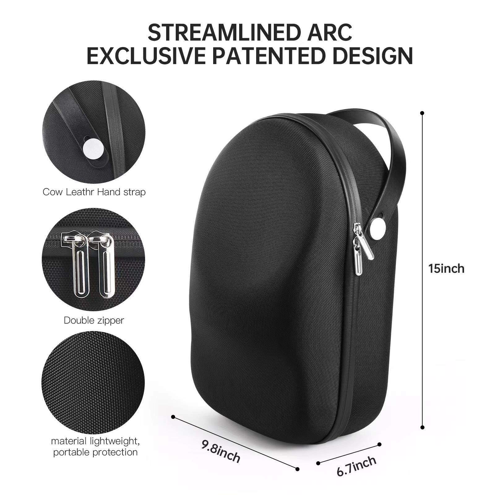 Meta Quest 3 Protective Travel Case - Compact, Portable with Double Zipper Design
