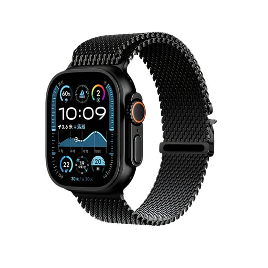 Milanese Metal Strap for Apple Watch Series 1–10, SE & Ultra 38–49mm | Black