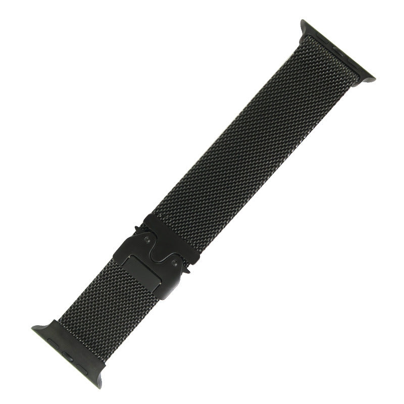 Milanese Metal Strap for Apple Watch Series 1–10, SE & Ultra 38–49mm | Black Band