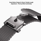 Milanese Metal Strap for Apple Watch Series 1–10, SE & Ultra 38–49mm | Length Adjustment