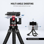 Multi Angle Shooting 2-1 Convertible Phone Clip Black NEEWER T30 Mini Flexible Vlog Tripod with Remote – GoPro & iPhone Mount - BeezSpeed