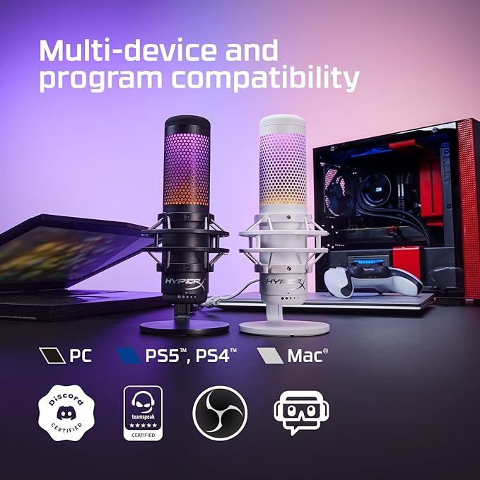Selectable Polar Patterns on HyperX QuadCast S Microphone for Versatile Audio Capture