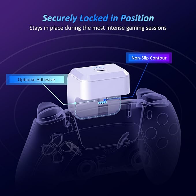 PS5 DualSense Edge Controller Battery Pack - 1600mAh Capacity with USB-C Charging Securely Locked 
