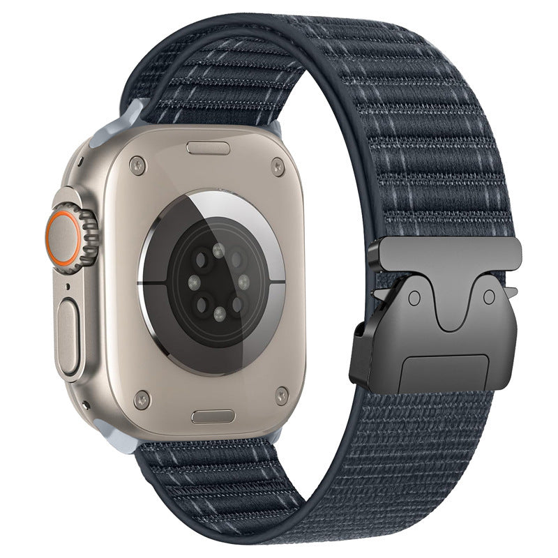 Nylon Parachute Buckle Sport Strap Apple Watch Series 1–10 Twill Loop | Blue