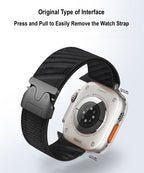 Nylon Parachute Buckle Sport Strap Apple Watch Series 1–10 Twill Loop | Press Pull Easily