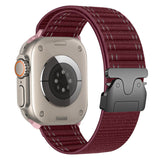 Nylon Parachute Buckle Sport Strap Apple Watch Series 1–10 Twill Loop | Red