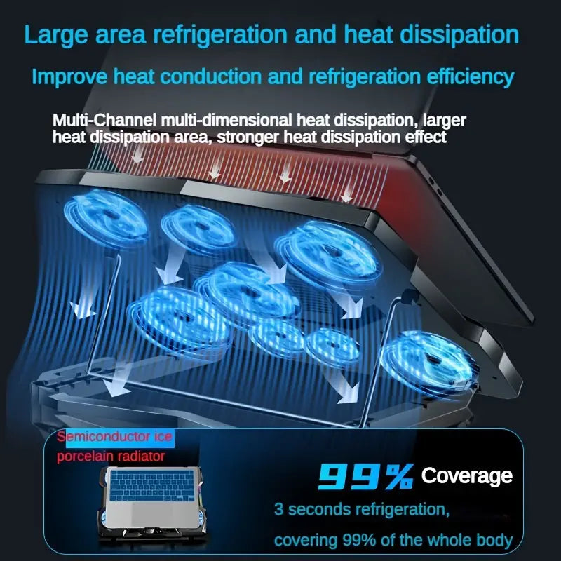 Z32 Cooling Pad with RGB Lights and Semiconductor Cooling for Gaming Laptops