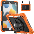Robustrion iPad 10.2 Armor Case with 360° Rotating Hand Strap for Full Protection - Orange
