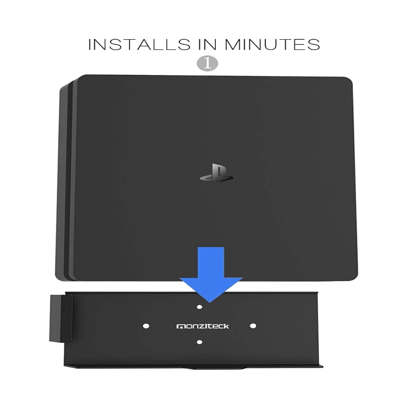 PS4 Slim Wall Mount Stand with Solid Metal Construction and Efficient Airflow