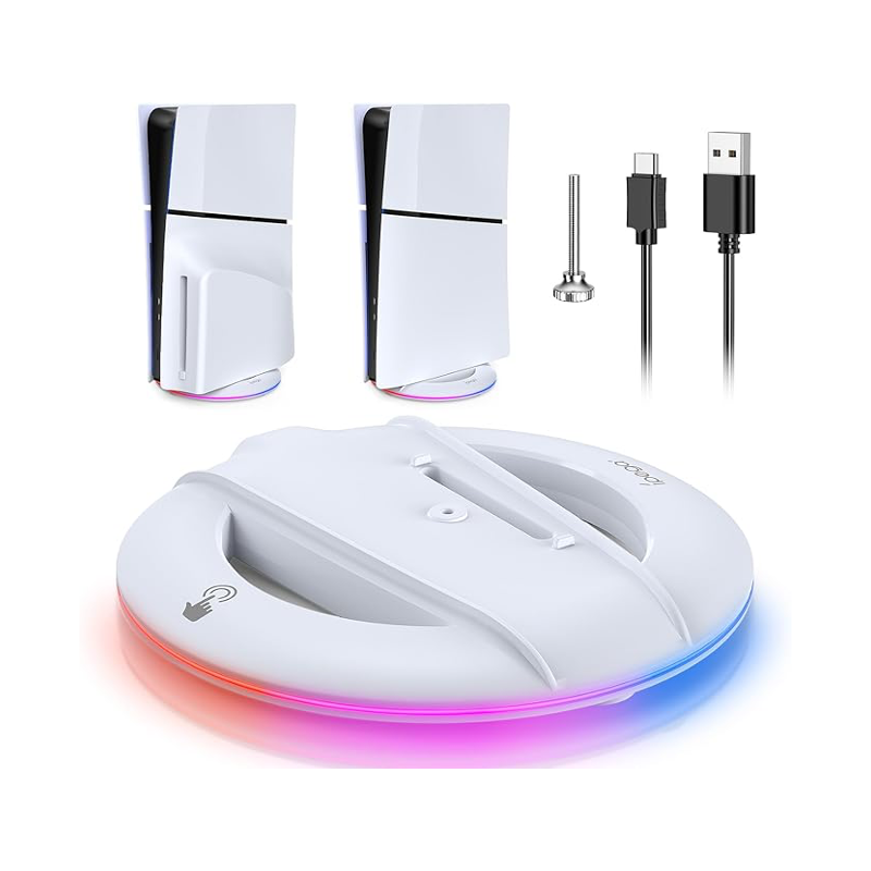 PS5 Slim LED Vertical Stand - 14 RGB Lighting Modes & Stability - BeezSpeed