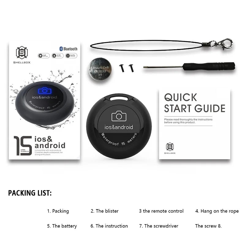 15M Waterproof Remote Shutter for iPhone & Samsung - Diving Photos