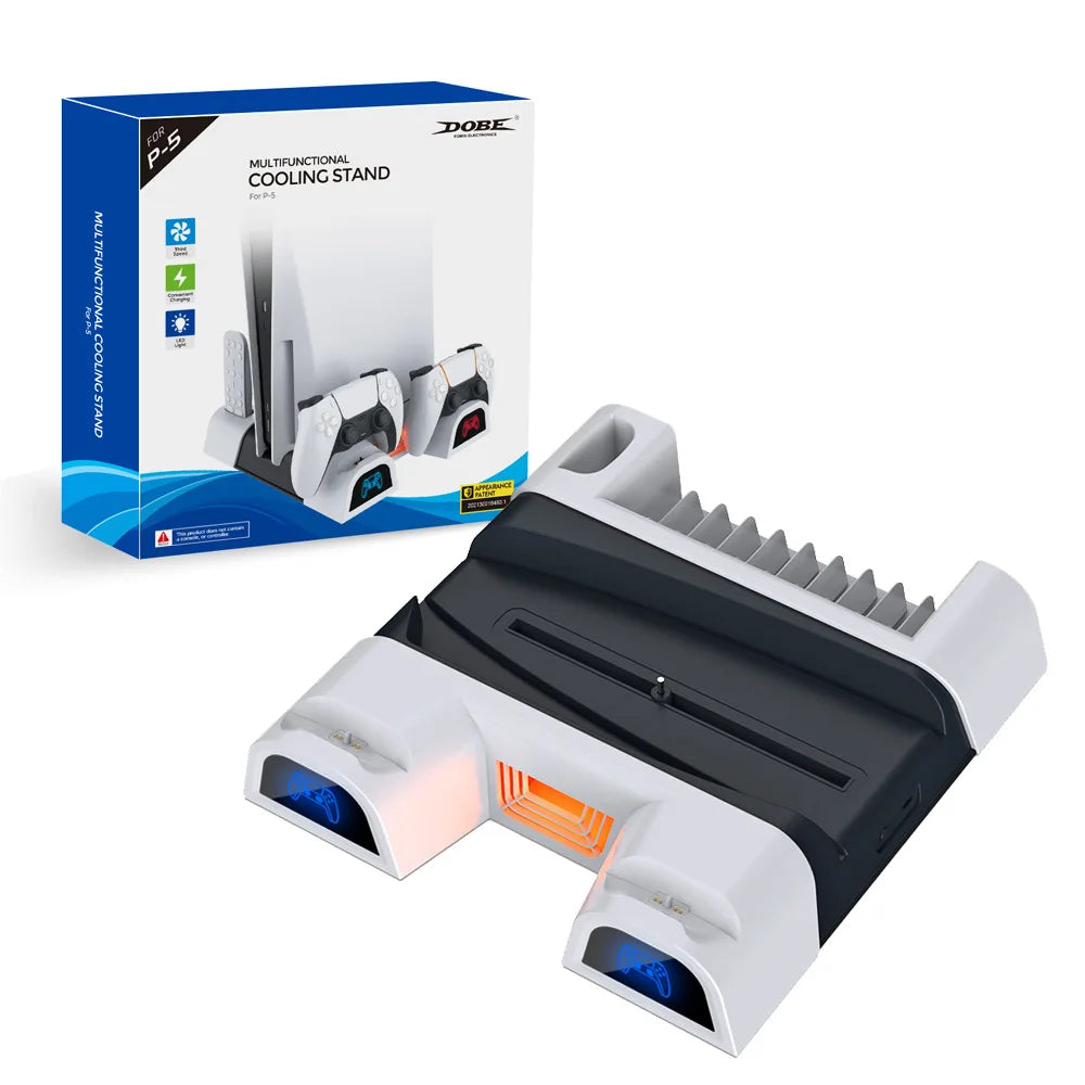 PS5 Vertical Stand with Efficient Cooling Fans and 11 Game Disc Storage Slots