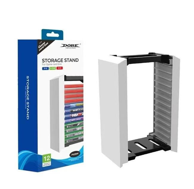 DOBE 12-Disc Game Storage Rack with Drawer for Controllers and Small Items