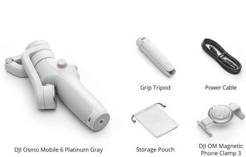 Portable DJI Osmo Mobile 6 smartphone stabilizer with ergonomic grip, stain-resistant design, and creative filming features.