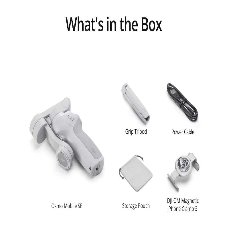 DJI Osmo Mobile SE gimbal with 3-axis stabilization, ergonomic grip, and Smartwatch control for easy content creation on-the-go.