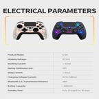 Parameters Wireless RGB Gaming Controller for PS4 with 8 LED Lights - BeezSpeed