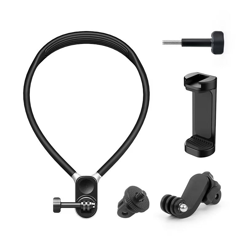 Black Phone Clip Magnetic Neck Mount for DJI OSMO Pocket 3 & GoPro Hero MAX - Hands-Free - BeezSpeed