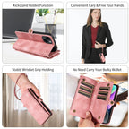 Pink Magnetic Trifold Wallet CaseSamsung/iPhone - Retro Leather Design BeezSpeed
