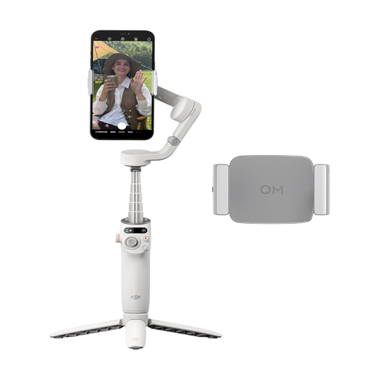 Platinum Gray DJI Osmo Mobile 6 Gimbal Combo with Fill Light - Portable & Tracking - BeezSpeed