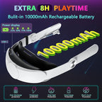 Battery-powered Oculus Quest 2 head strap, featuring easy adjustments and compatibility with official carrying cases.