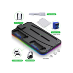 Dual Controller Charging Stand for PS5 with Cooling Fan, RGB Lights, and 6 Game Slots