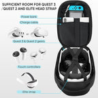 Meta Quest 3 Hard Carrying Case with Ergonomic Design and Waterproof Exterior