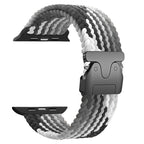 Rainbow Elastic Nylon Parachute Band for Apple Watch 1–10/Ultra/SE | Black White