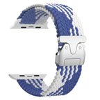 Rainbow Elastic Nylon Parachute Band for Apple Watch 1–10/Ultra/SE | Blue White