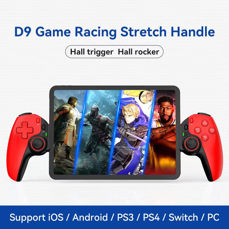 Red D9 Game Racing Bluetooth Handle for PS3/PS4- Android & PC Gaming - BeezSpeed