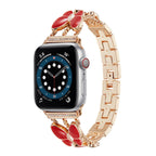 Red Elegant Stainless Steel Fashion Watch Strap with Butterfly Clasp - BeezSpeed