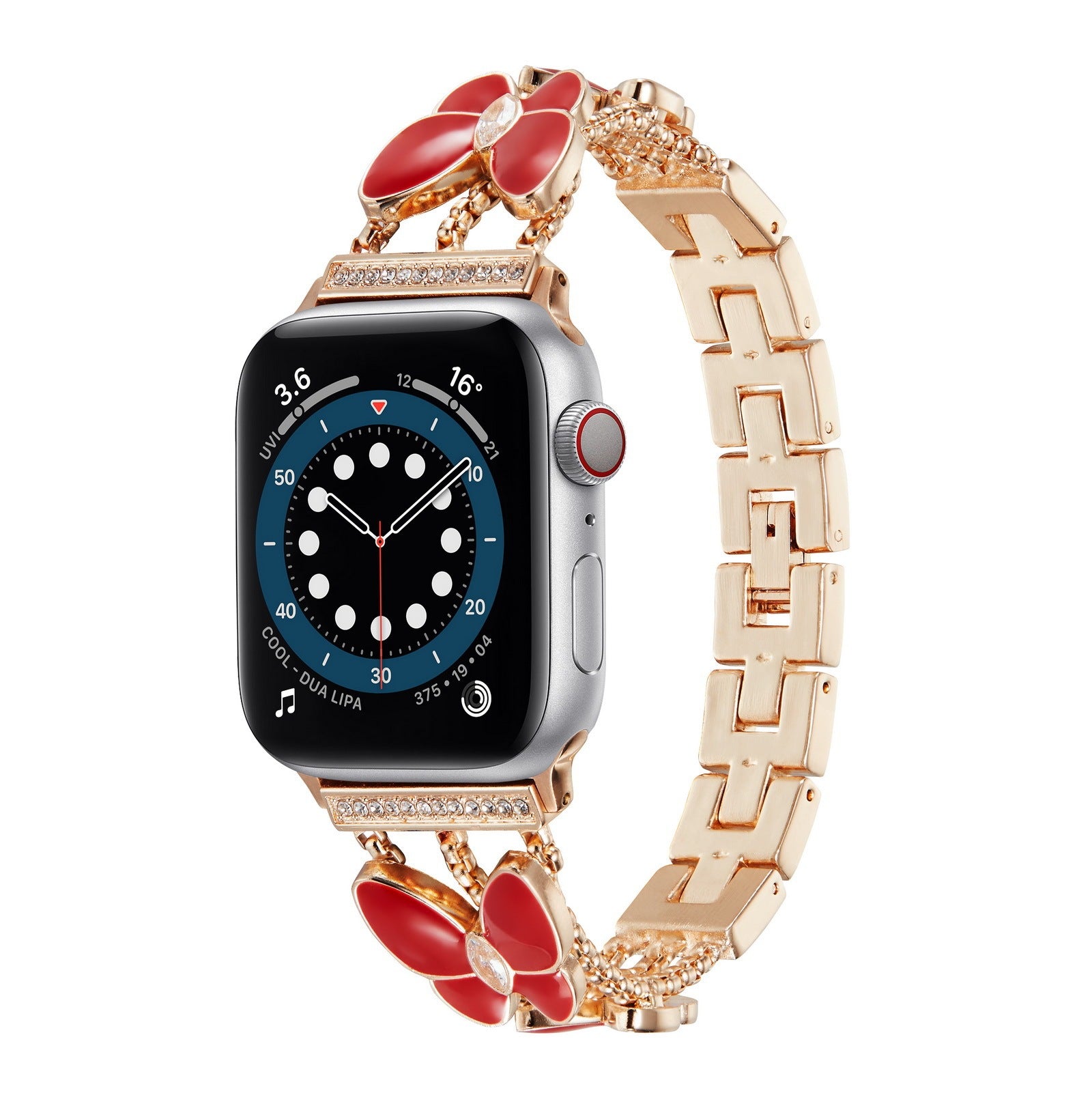 Red Elegant Stainless Steel Fashion Watch Strap with Butterfly Clasp - BeezSpeed
