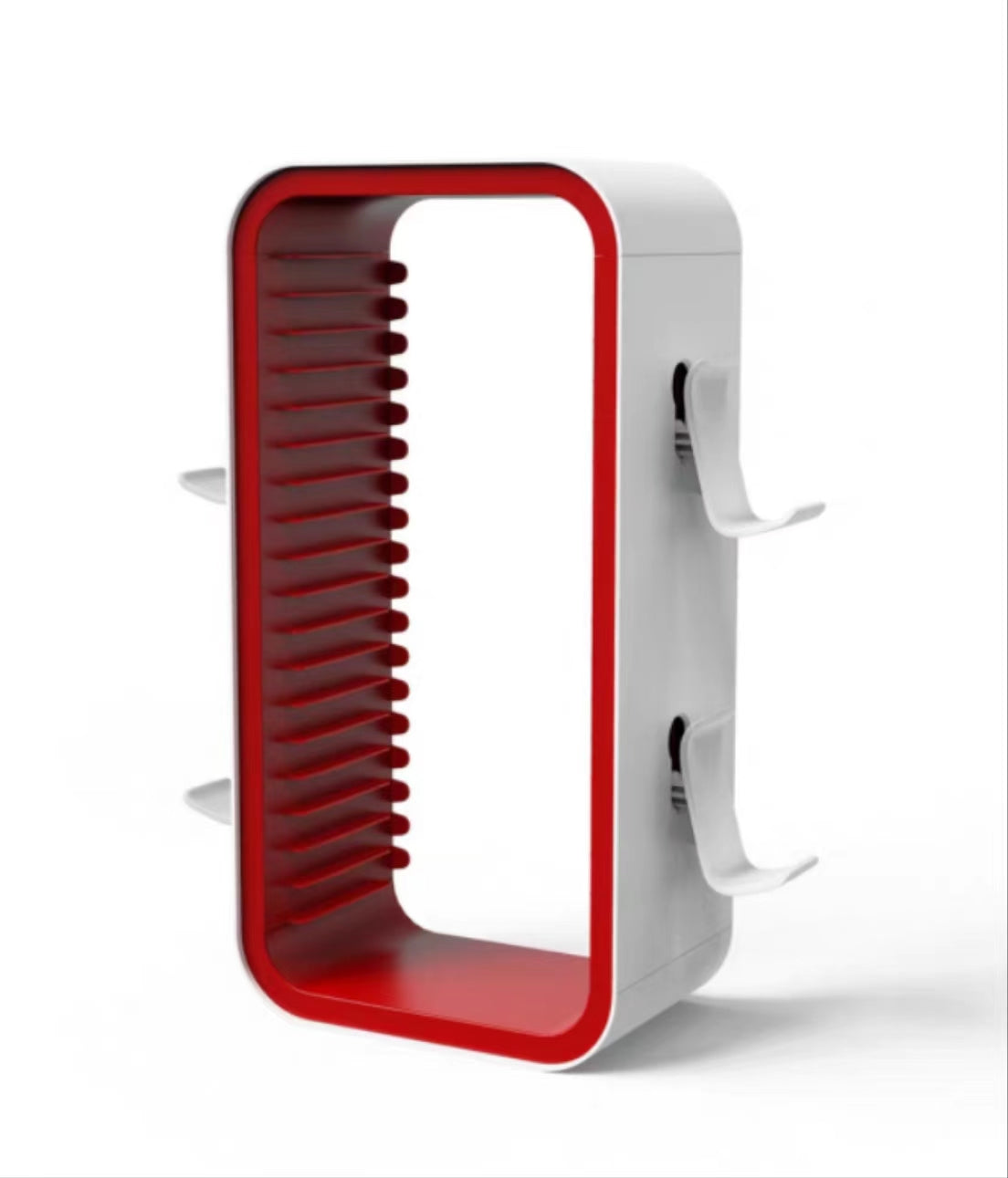 Red Game Storage Tower - Organize 18 Games and 4 Controllers for PS5, Xbox, and Switch