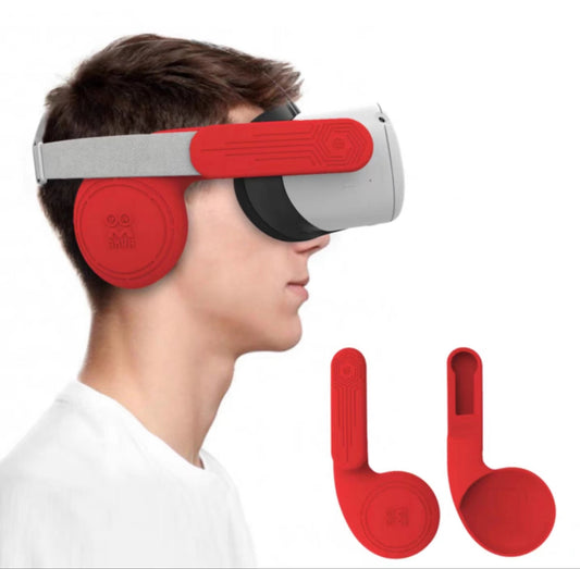 Red Meta Oculus Quest 2 VR Noise Reduction Earmuffs Headsets - BeezSpeed