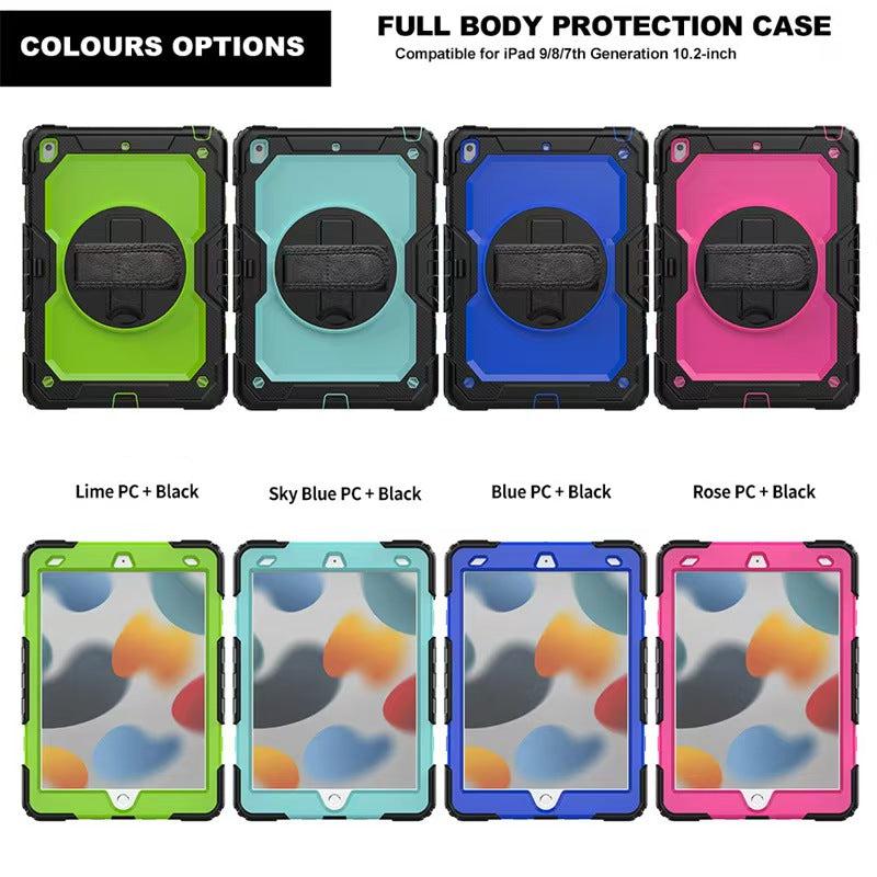 Robustrion iPad 10.2" Armor Case - 360° Rotating Hand Strap - BeezSpeed