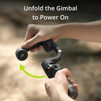 Portable DJI Osmo Mobile 6 smartphone stabilizer with ergonomic grip, stain-resistant design, and creative filming features.
