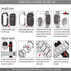 Rugged Stainless Steel Metal Apple Watch Strap 44mm/45mm – Shockproof Mod Kit | Installation Manual