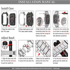 Rugged Stainless Steel Metal Apple Watch Strap 44mm/45mm – Shockproof Mod Kit | Installation Manual