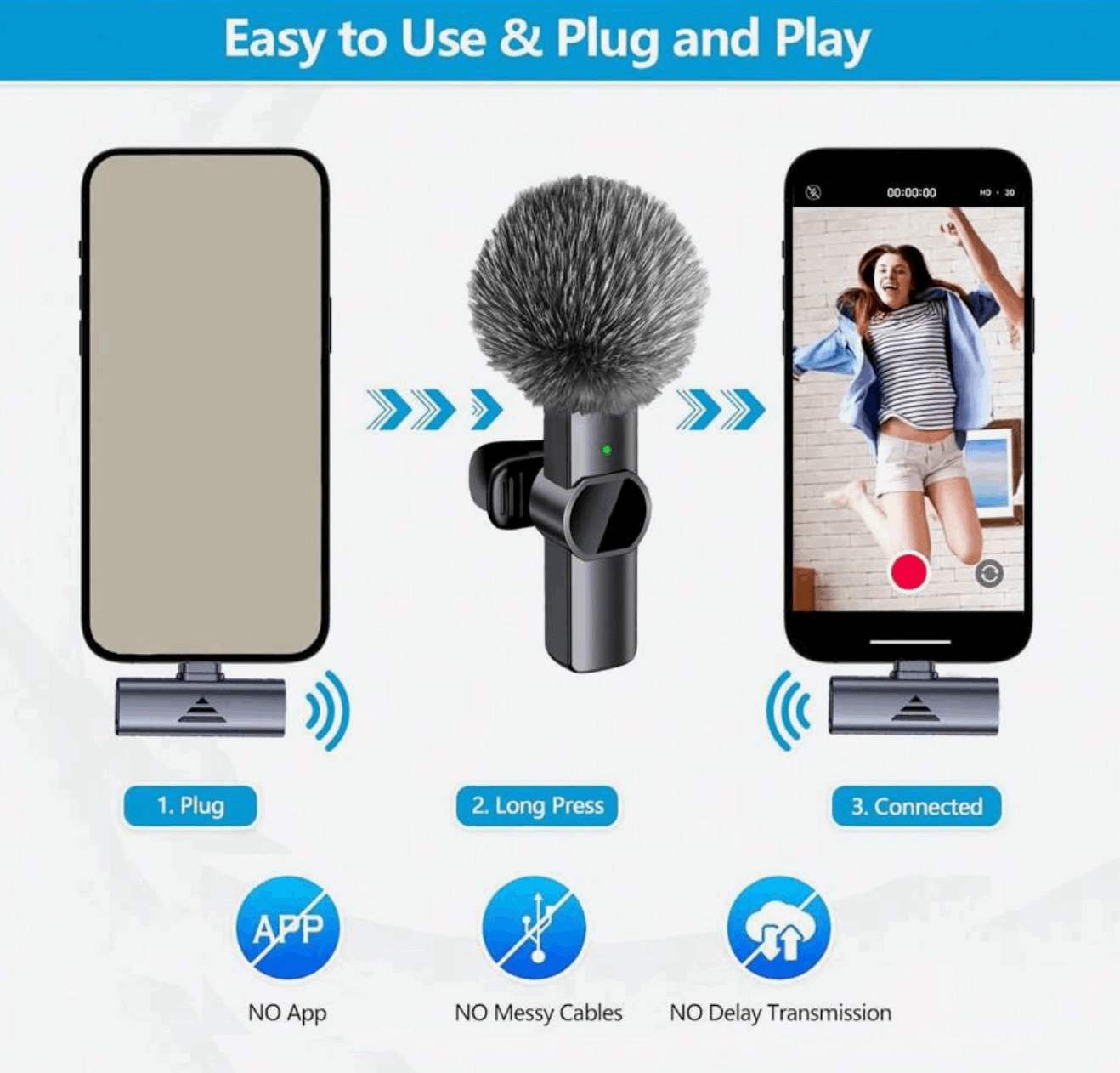 K3 Lavalier Mic with Furry Windscreens for Outdoor Recording