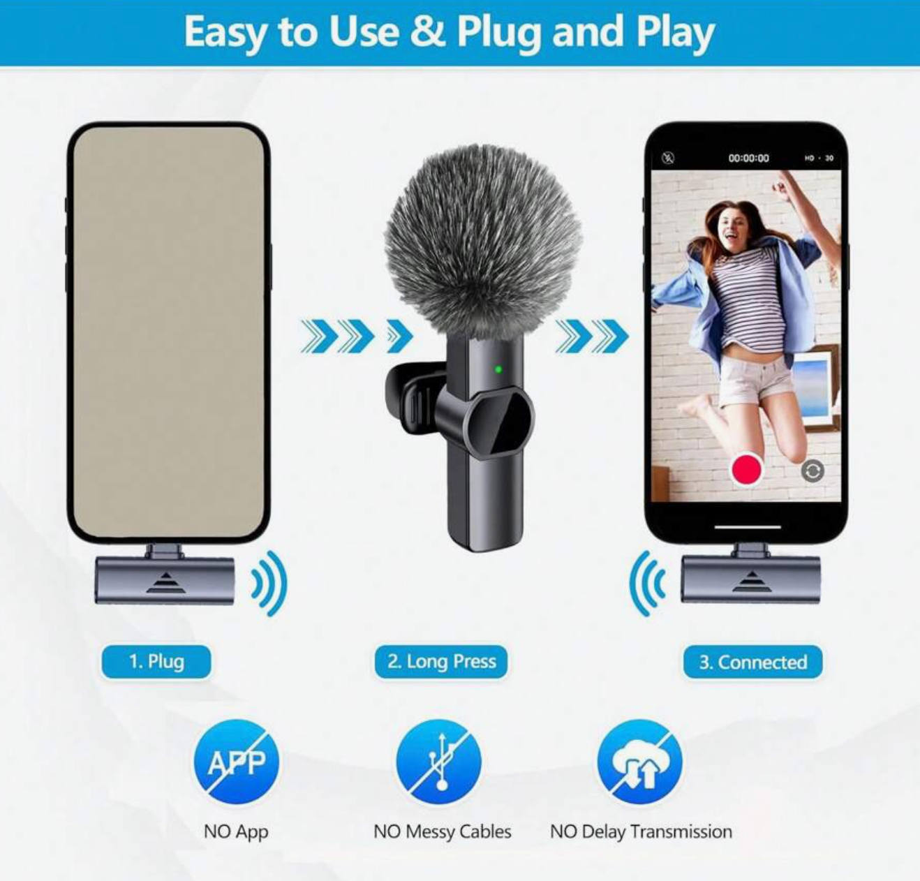 K3 Lavalier Mic with Furry Windscreens for Outdoor Recording