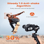 Compact And Lightweight Design: Weighing Only 1.44 Lbs, The Gimbal Ensures Portability Without Compromising Performance.